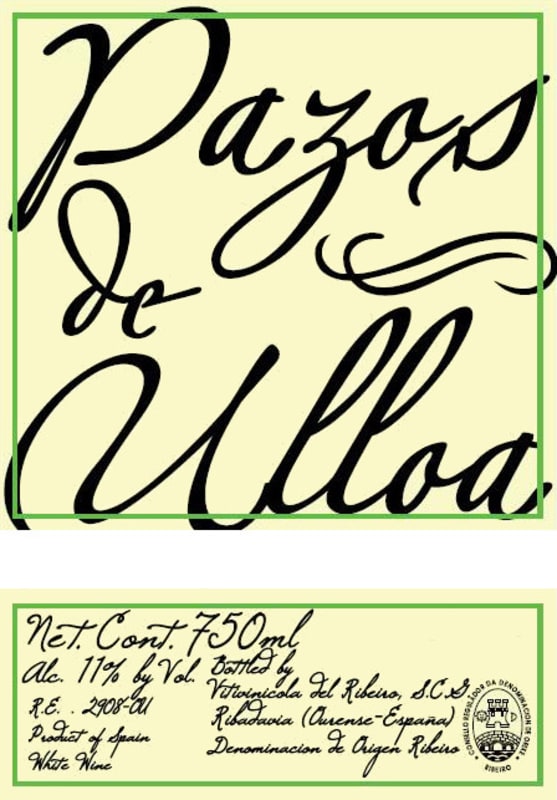 Bodegas Carballo (Galicia) Pazos De Ulloa 2015 Front Label