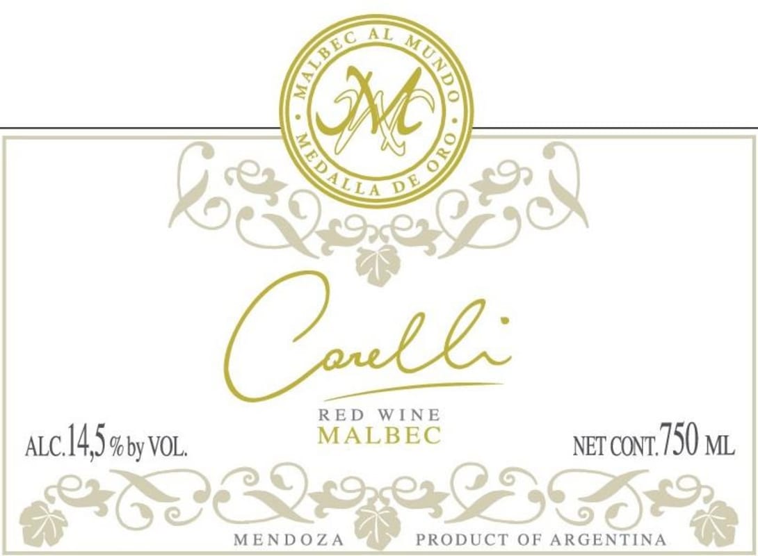 Bodegas Carelli Malbec 2010 Front Label