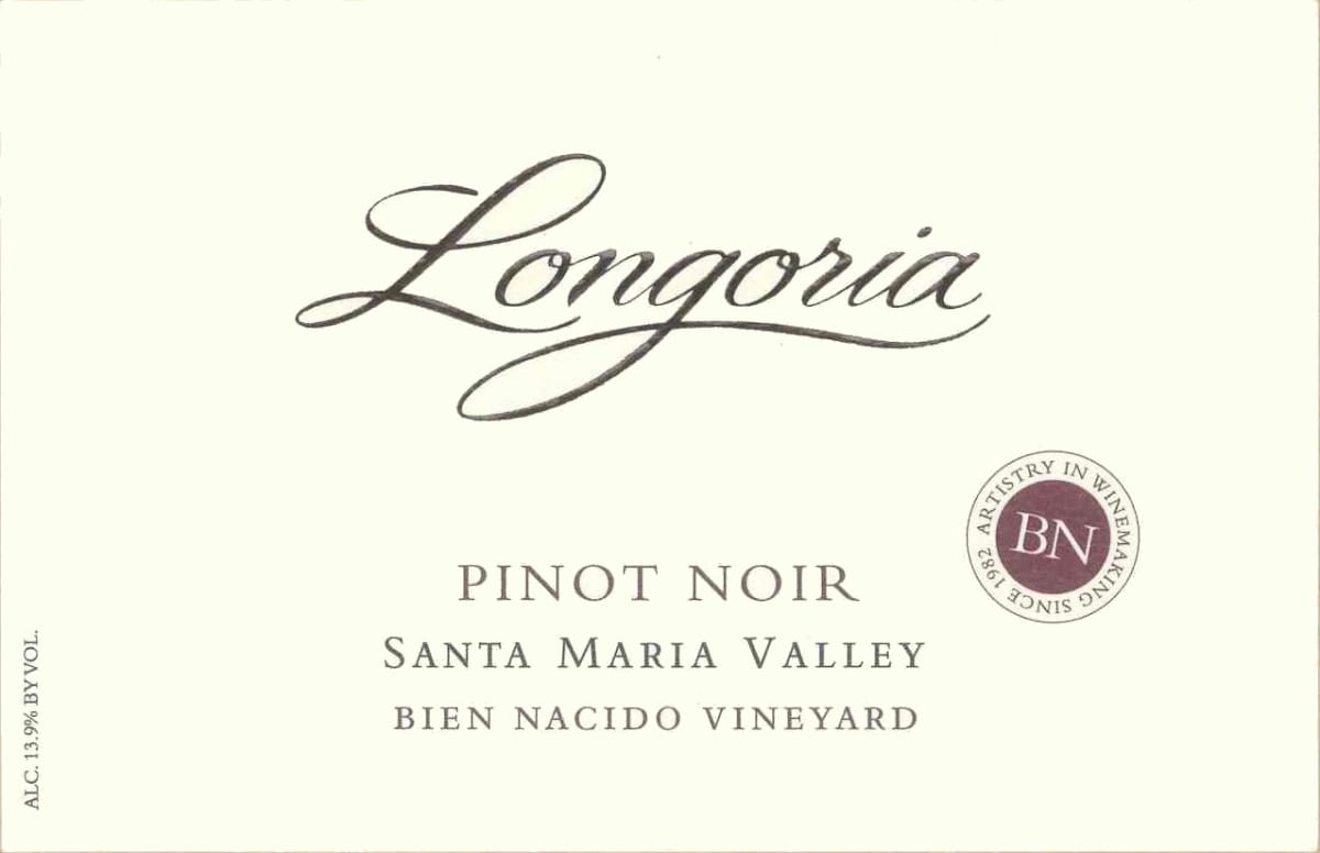 Longoria Pinot Noir Bien Nacido 2013 Front Label