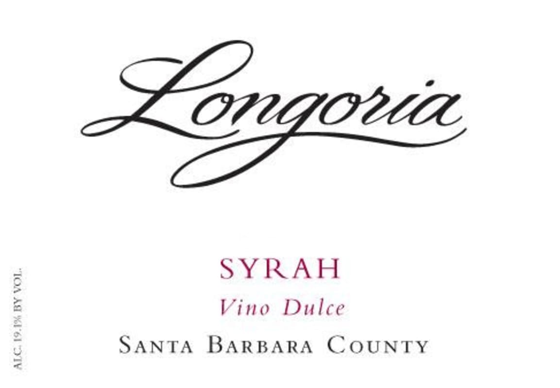 Longoria Vino Dulce Syrah 2012 Front Label