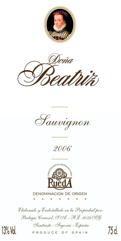 Bodegas Cerrosol Dona Beatriz Sauvignon 2006 Front Label