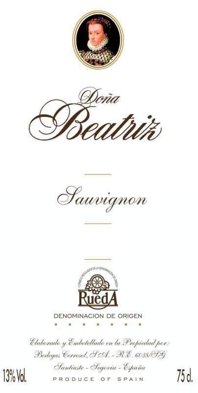 Bodegas Cerrosol Dona Beatriz Sauvignon 2014 Front Label