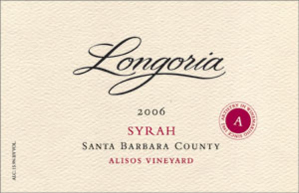 Longoria Alisos Vineyard Syrah 2006 Front Label