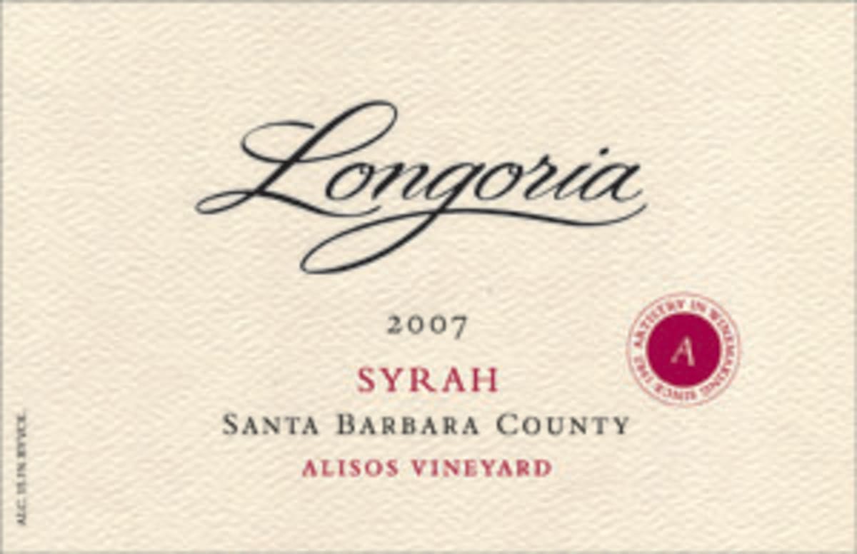 Longoria Alisos Vineyard Syrah 2007 Front Label
