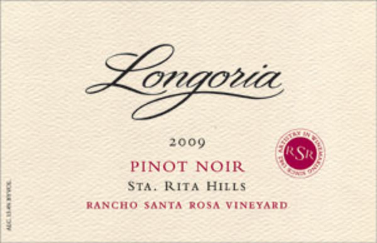 Longoria Rancho Santa Rosa Vineyard Pinot Noir 2009 Front Label