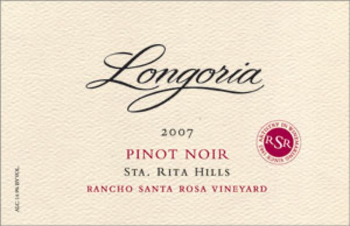 Longoria Rancho Santa Rosa Vineyard Pinot Noir 2007 Front Label