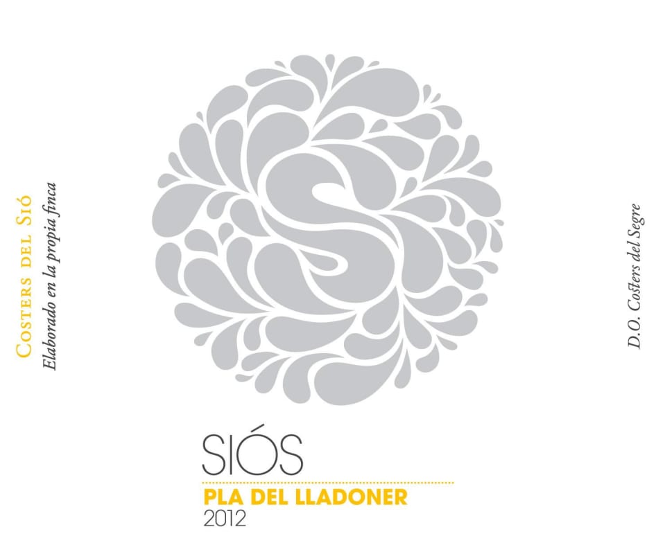 Bodegas Costers del Sio Sios Pla del Lladoner Blanco 2012 Front Label