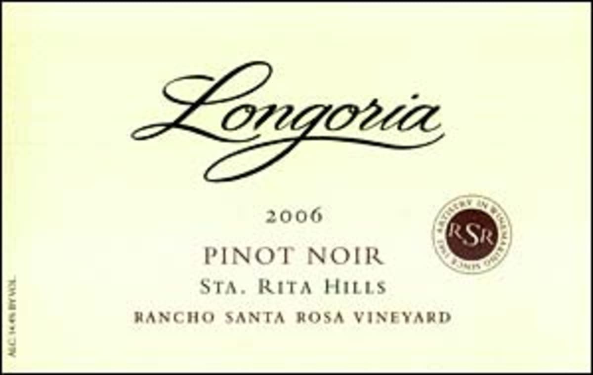 Longoria Rancho Santa Rosa Vineyard Pinot Noir 2006 Front Label