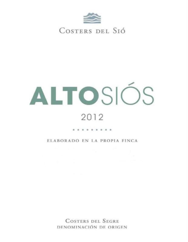 Bodegas Costers del Sio Alto Sios 2012 Front Label