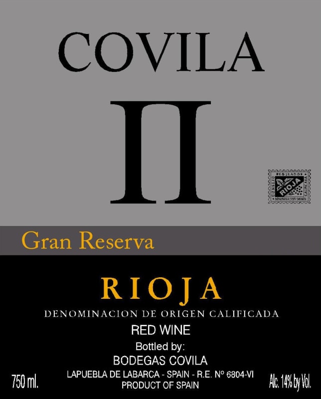 Bodegas Covila II Gran Reserva 2008 Front Label