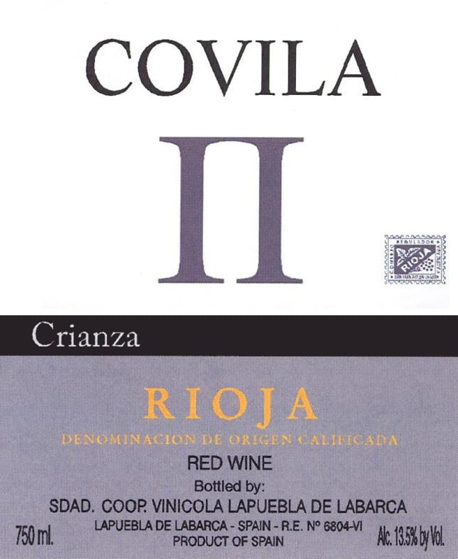 Bodegas Covila II Crianza 2007 Front Label