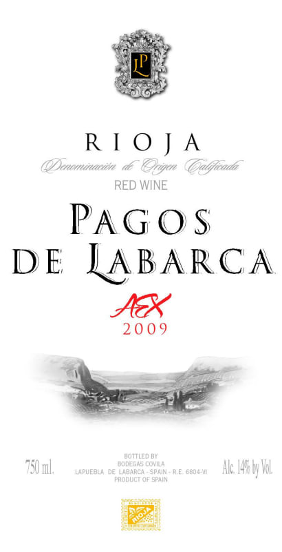 Bodegas Covila Pagos de Labarca AEX 2009 Front Label
