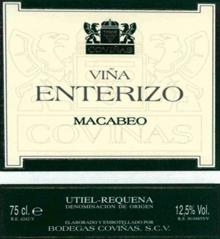 Bodegas Covinas Vina Enterizo Blanco Macabeo 2006 Front Label