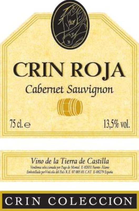 Bodegas Crin Roja Vino de la Tierra Cabernet Sauvignon 2011 Front Label