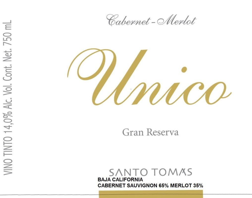 Bodegas de Santo Tomas Unico Gran Reserva 2007 Front Label