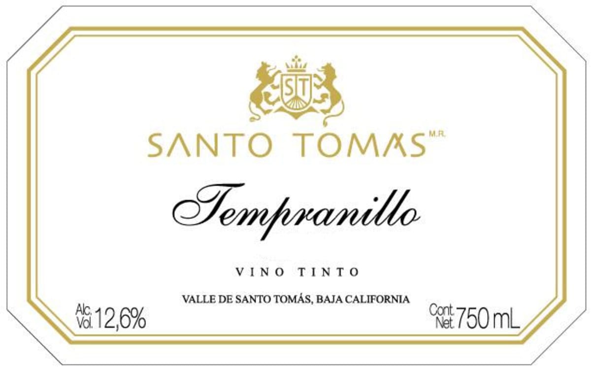 Bodegas de Santo Tomas Tempranillo 2013 Front Label