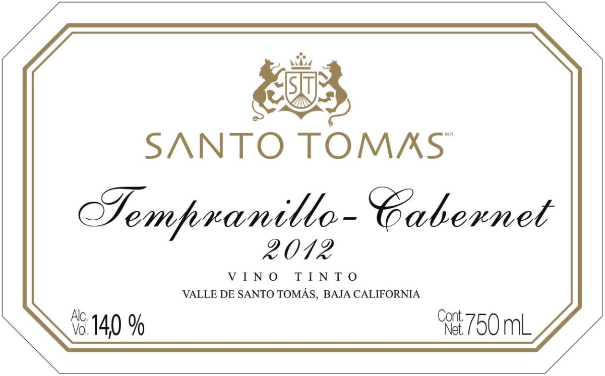 Bodegas de Santo Tomas Tempranillo-Cabernet 2012 Front Label