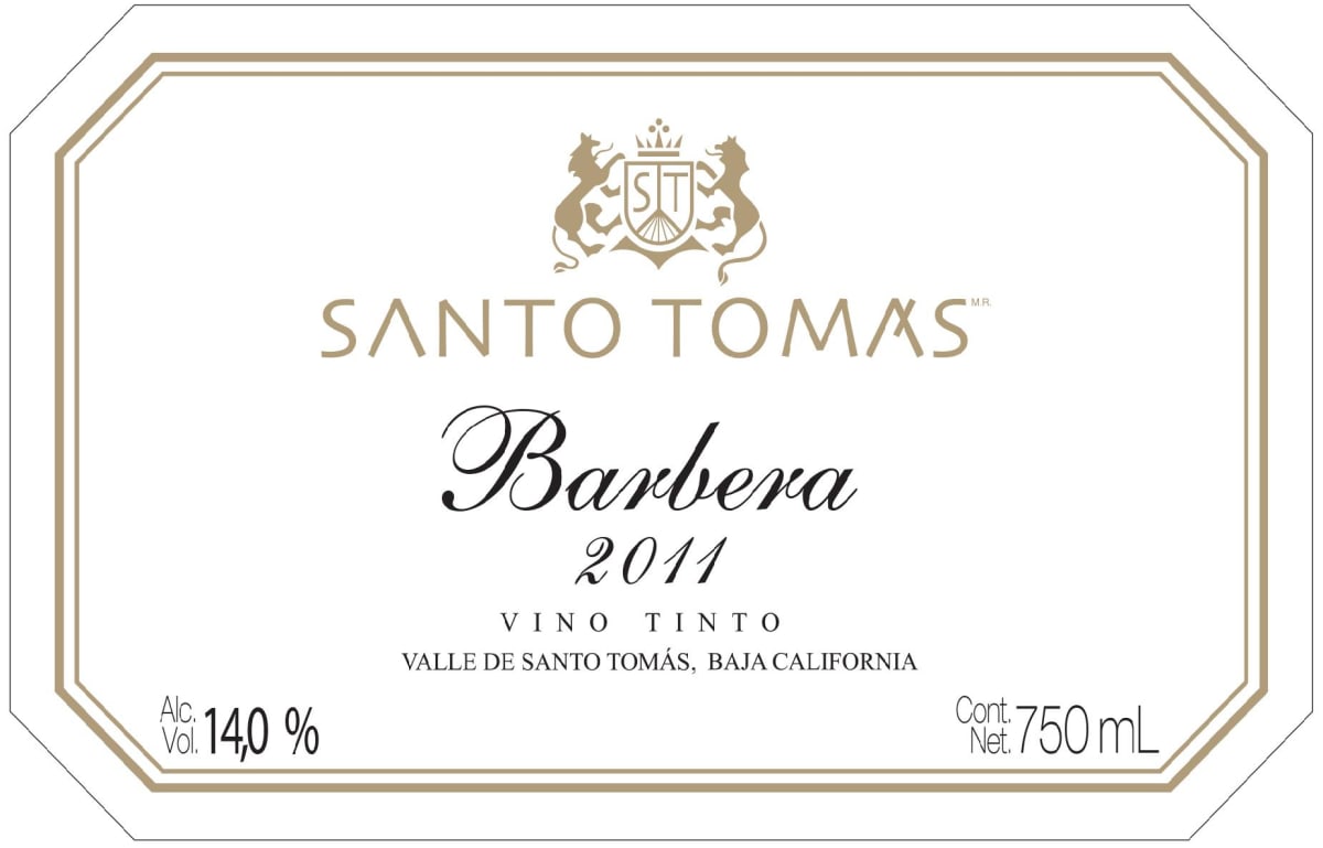 Bodegas de Santo Tomas Barbera 2011 Front Label