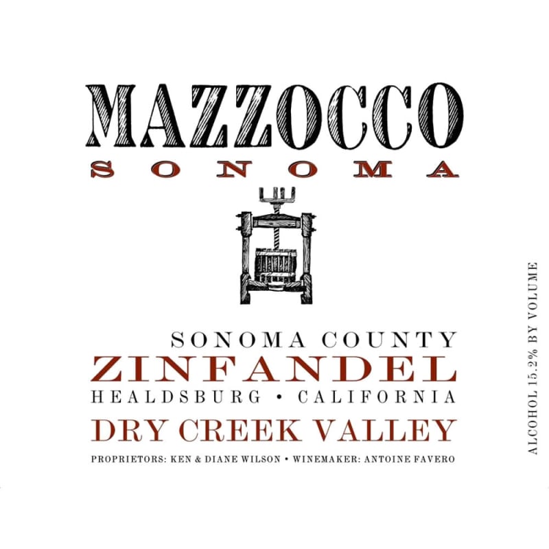 Mazzocco Dry Creek Zinfandel 2014 Front Label