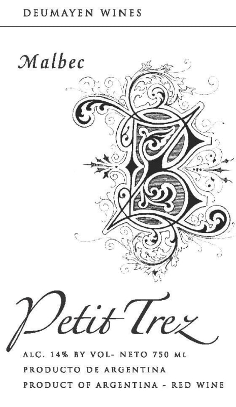 Bodegas Deumayen Petit Trez Malbec 2011 Front Label