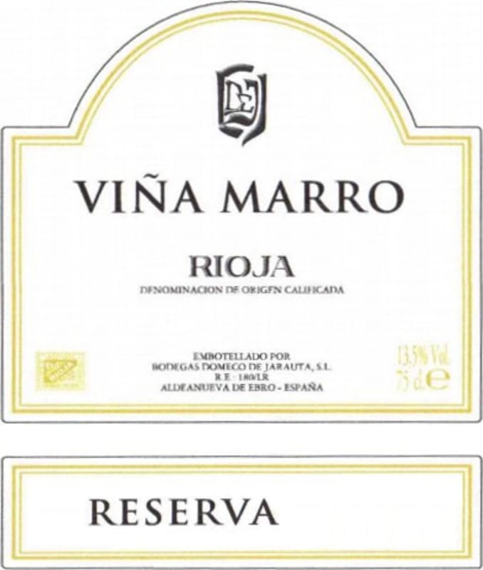 Bodegas Domeco de Jarauta Vina Marro Reserva 2003 Front Label