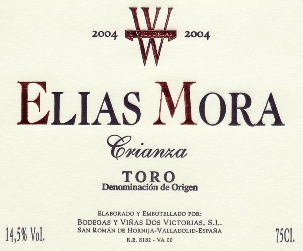 Bodegas Elias Mora Crianza 2004 Front Label
