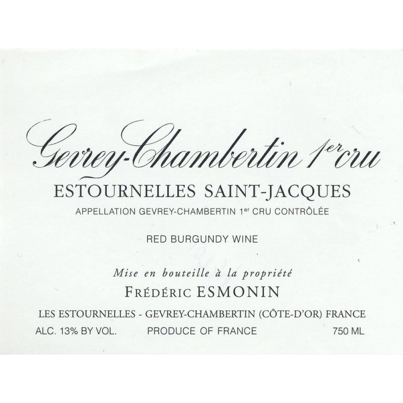 Frederic Esmonin Gevrey-Chambertin Estournelles St Jacques Premier Cru (375ml half-bottle) 2005 Front Label