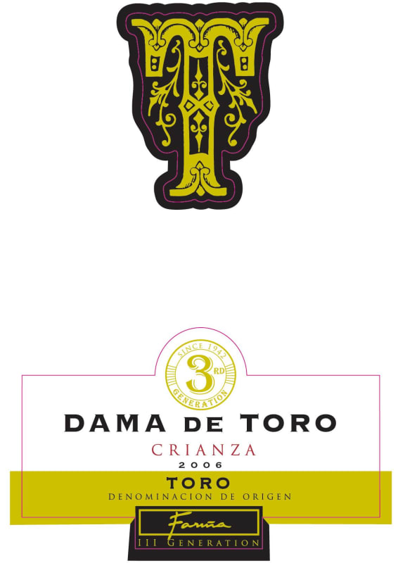 Bodegas Farina Dama de Toro Crianza 2006 Front Label