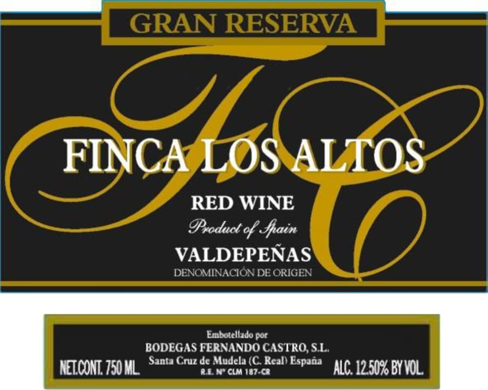 Bodegas Fernando Vastro Castro Finca Los Altos Gran Reserva 2005 Front Label