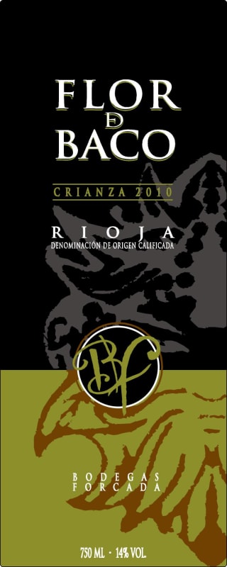 Bodegas Forcada Flor De Baco Crianza 2010 Front Label