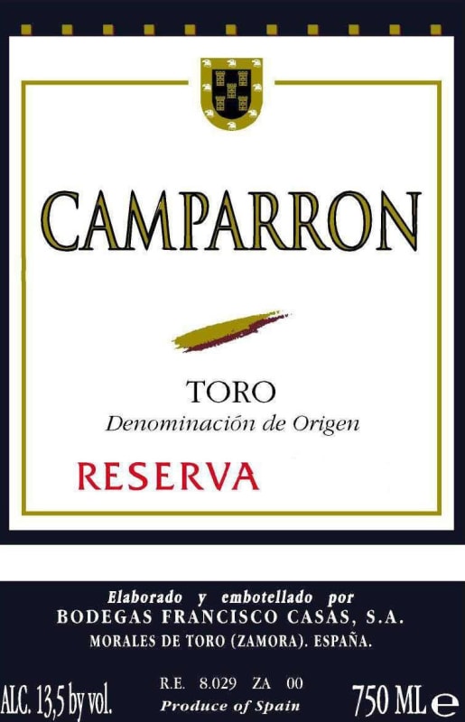 Bodegas Francisco Casas Camparron Reserva 2011 Front Label