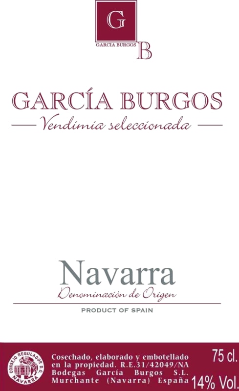 Bodegas Garcia Burgos Vendimia Seleccionada 2009 Front Label