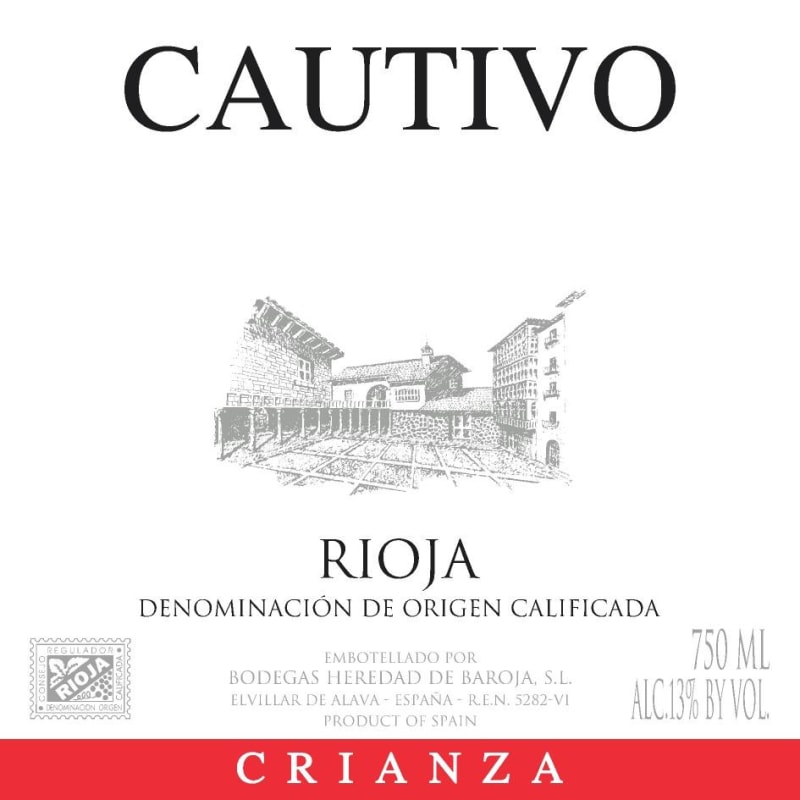 Bodegas Heredad de Baroja Cautivo Crianza 2012 Front Label