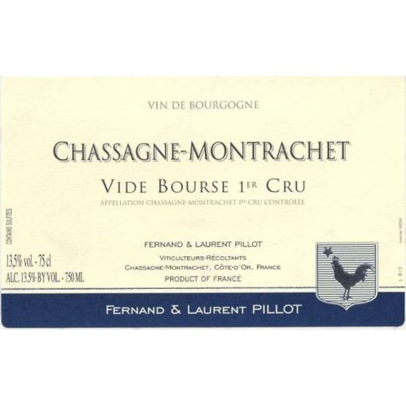 Domaine Fernand & Laurent Pillot Chassagne-Montrachet Vide Bourse Premier Cru 2015 Front Label