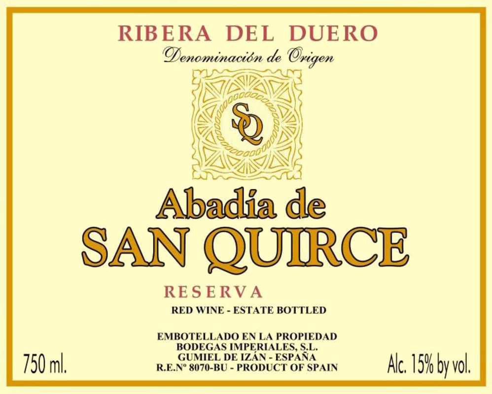 Bodegas Imperiales Abadia de San Quirce Reserva 2011 Front Label