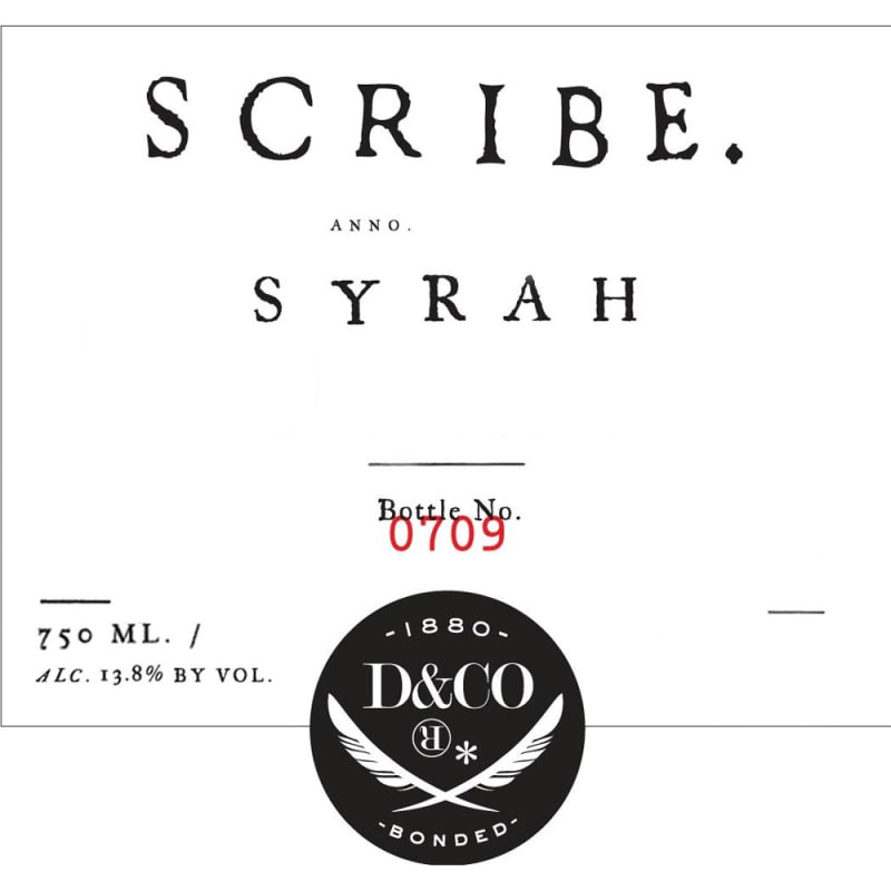 Scribe Atlas East Syrah 2013 Front Label