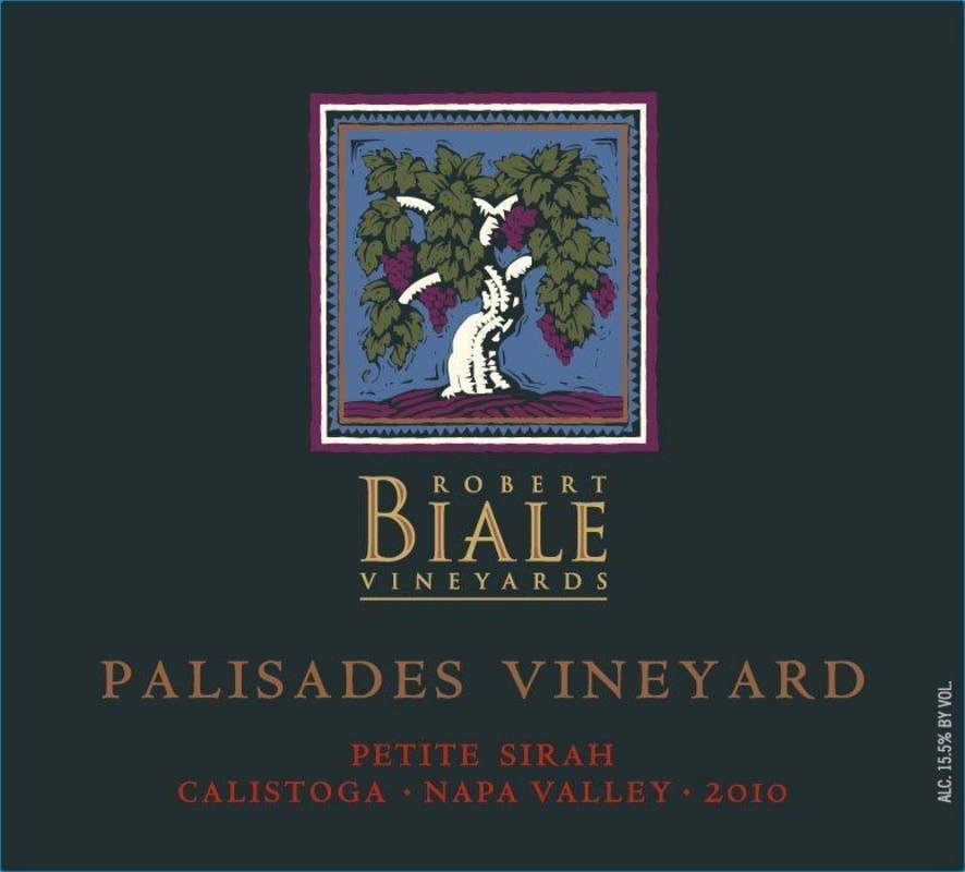 Robert Biale Vineyards Palisades Vineyard Petite Sirah 2010 Front Label