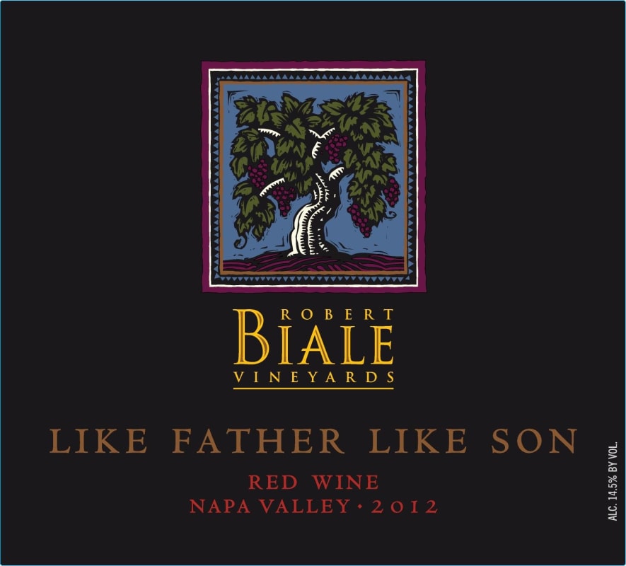 Robert Biale Vineyards Like Father like Son 2012 Front Label