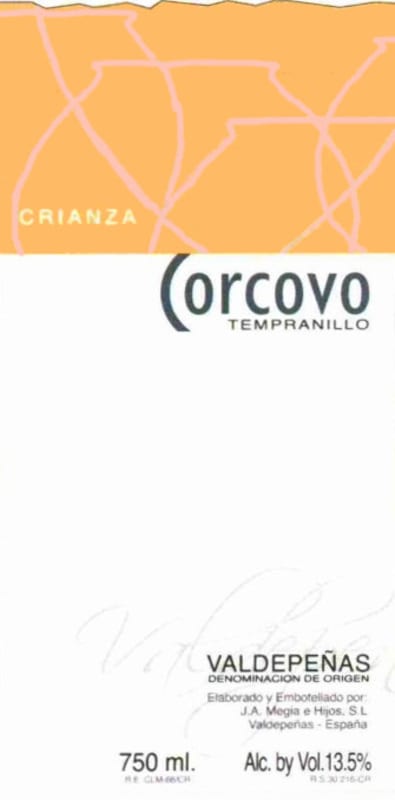 Bodegas J.A. Megia e Hijos Corcovo Crianza 2011 Front Label