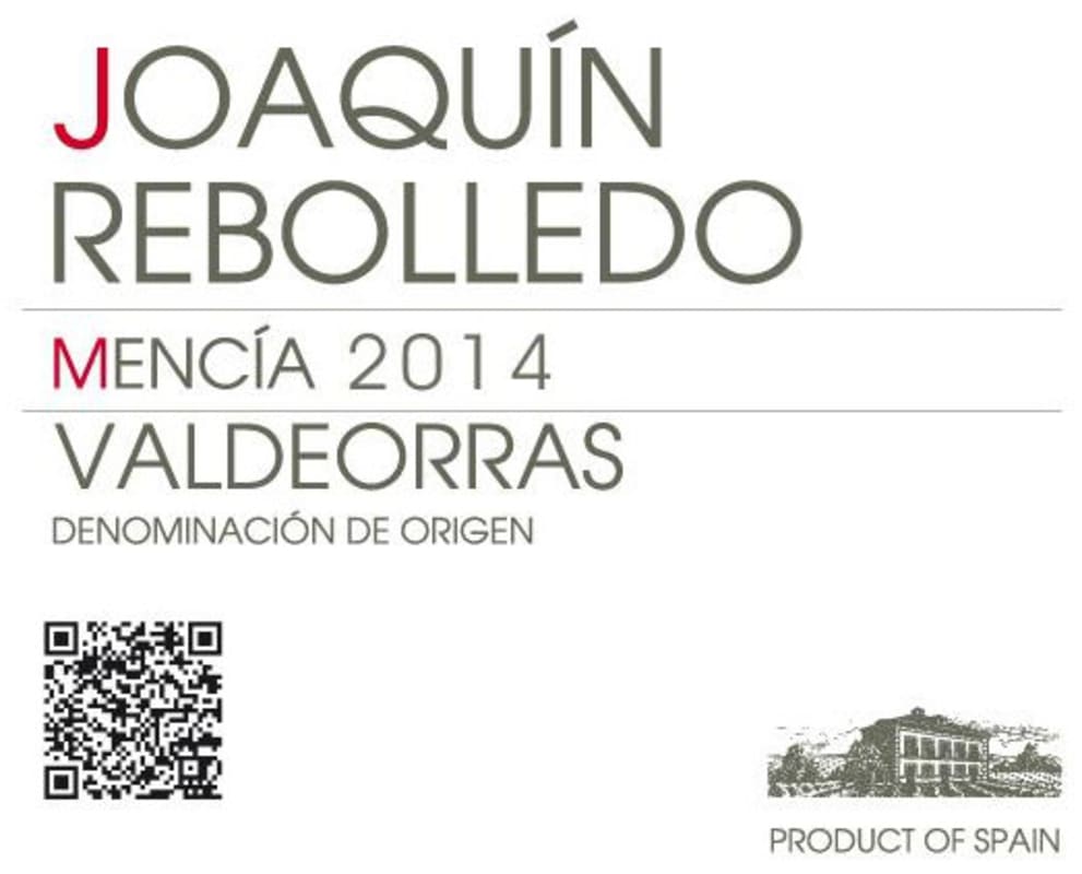 Bodegas Joaquin Rebolledo Mencia 2014 Front Label