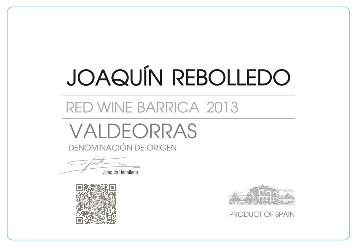 Bodegas Joaquin Rebolledo Barrica 2013 Front Label