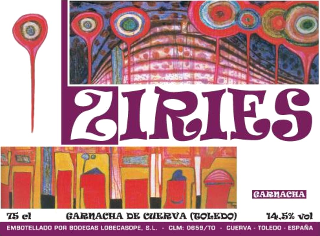 Bodegas Lobecasope S.L. Ziries Garnacha de Cuerva 2009 Front Label