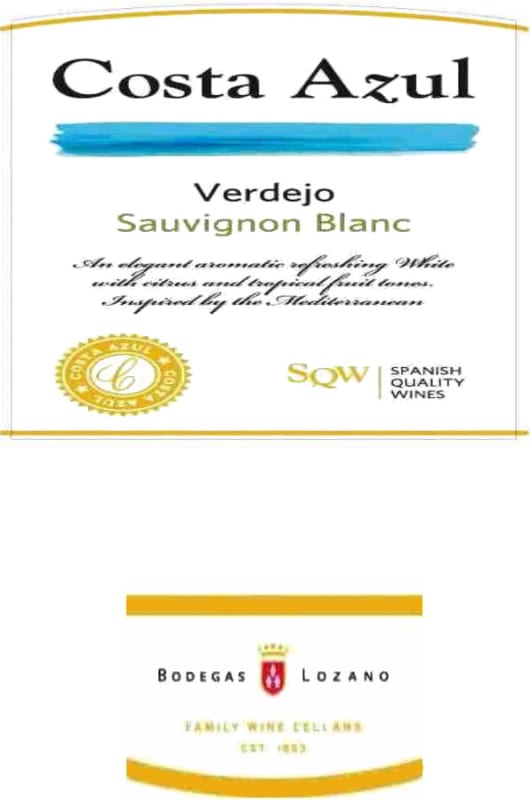 Bodegas Lozano Costa Azul Verdejo Sauvignon Blanc 2011 Front Label