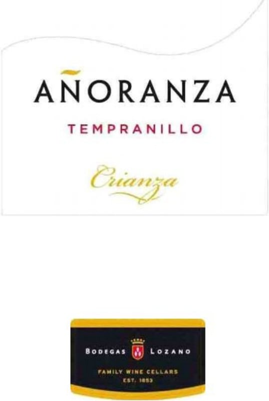 Bodegas Lozano Anoranza Crianza 2010 Front Label