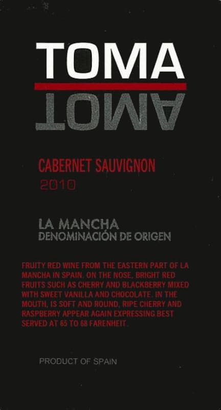 Bodegas Lozano Toma Cabernet Sauvignon 2010 Front Label