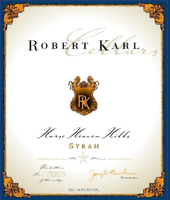 Robert Karl Syrah 2007 Front Label