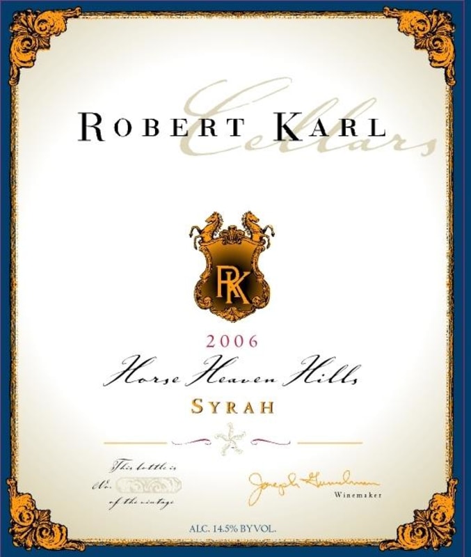Robert Karl Syrah 2006 Front Label