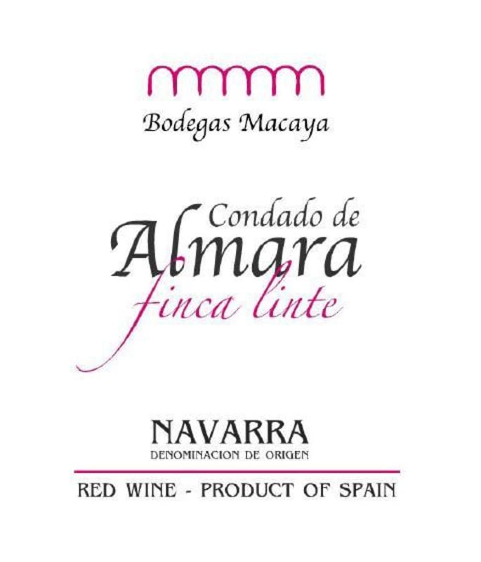 Bodegas Macaya Condado de Almara Finca Linte 2013 Front Label