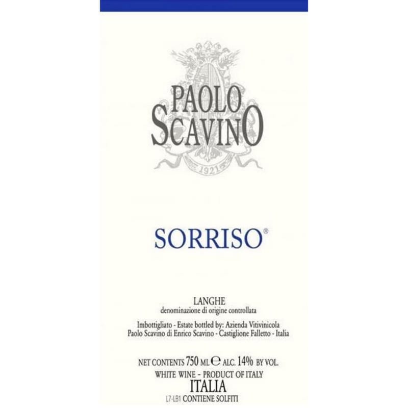 Paolo Scavino Langhe Sorriso 2016 Front Label