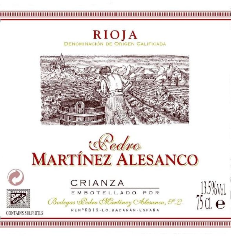 Bodegas Martinez Alesanco Crianza 2012 Front Label